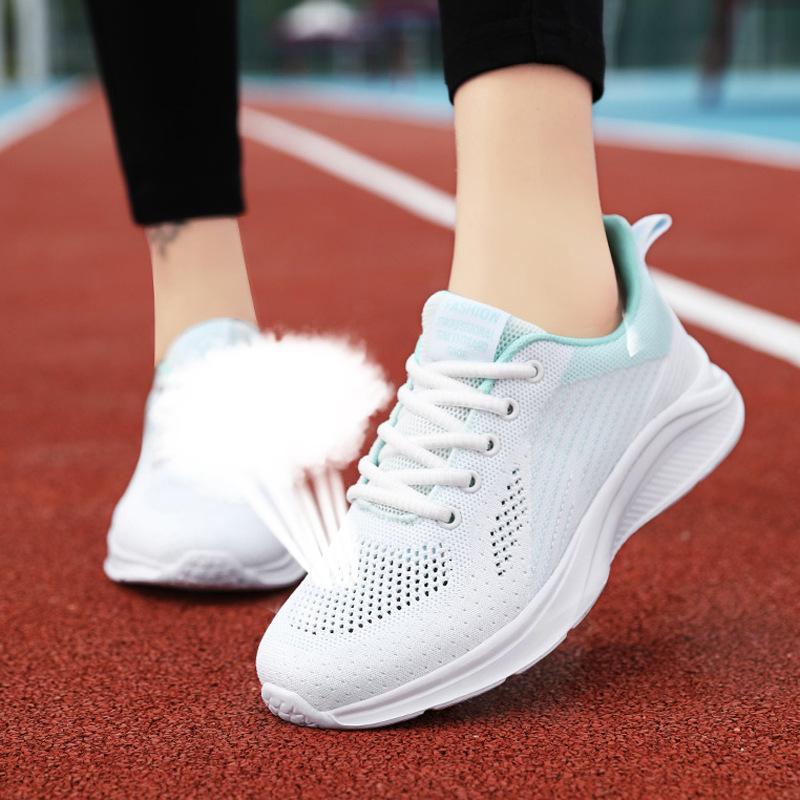 Jinjiang Women's Shoes Spring and Summer Mesh Breathable Sports Shoes Lightweight Student Running Shoes Women's Black Casual Travel Shoes