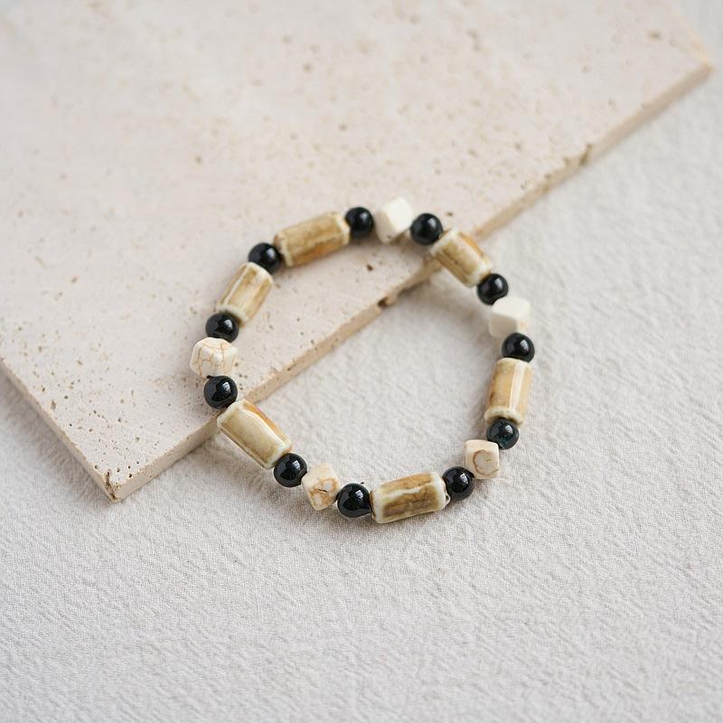 Literary Bracelet Maillard Color Jingdezhen Ceramic Bracelet Female Gift Student National Style Creative National Style Accessories