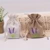 Imitation Hemp, Lavender Pattern, Gift Bundle Pocket, Storage Bag, Convenient To Carry, Printable, Wedding Gift Bag, Souvenir Bag