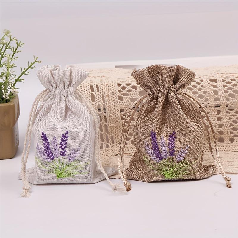 Imitation Hemp, Lavender Pattern, Gift Bundle Pocket, Storage Bag, Convenient To Carry, Printable, Wedding Gift Bag, Souvenir Bag