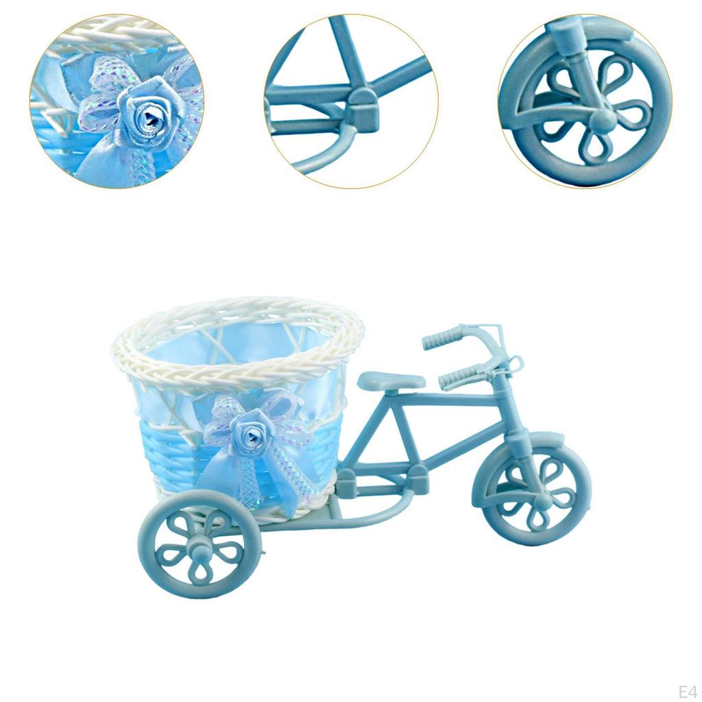Artificial Flower Decor Plant Stand Mini Tricycle Arrangement Container Basket for