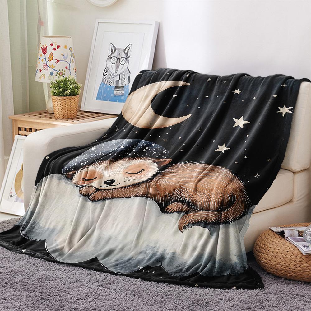 Animals in Dreams Print Flannel Blanket, High quality Comfortable for All Seasons, Home Decor, Warmth and Comfort, Perfect for Christmas Gifts
