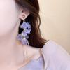 Organza Flower Earrings Tassel Fashion Jewelry Gift Long Tassel Earrings  Women