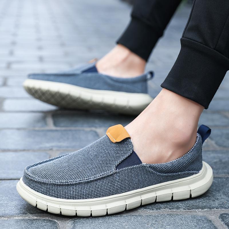 New Versatile Loafers Breathable Men Canvas Shoes Slip On Loafers Men Comfty Casual Men Shoes Lightweight  Outdoor Daily Routine