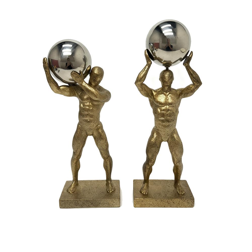 Abstract Moving Figure Resin Figurine Gymnastic Ball-carrying Figure Sculpture Handicraft Display Home Decoration Item