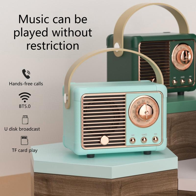 Retro Bluetooth-compatible Radio with Built-in Speaker 2CH HM11 Portable Music Player Elegant & Vintage for Home