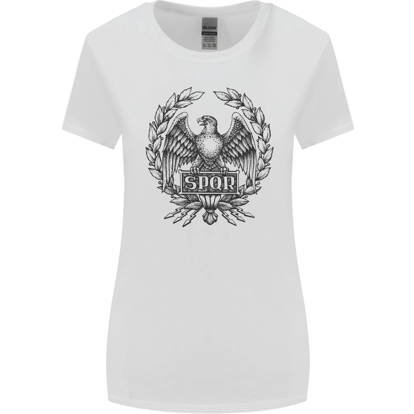 SPQR Roman Emblem Gym Training Top Womens Wider Cut T-Shirt L