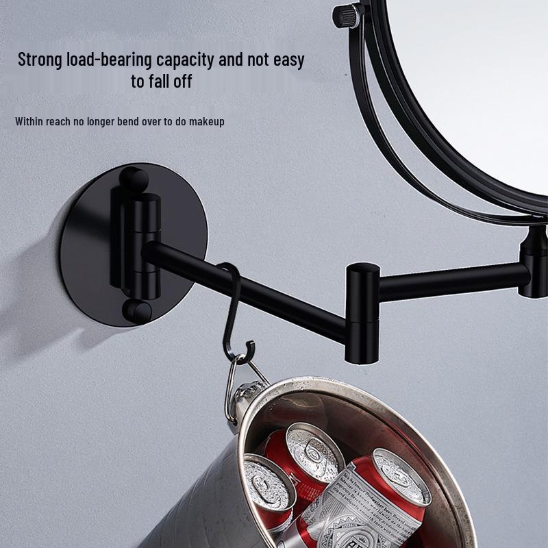 Wall-Mounted Rotating Double-Sided Vanity Mirror with Magnification