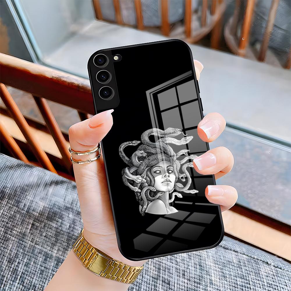 

M-Medusa Mythology Phone Case For Samsung A25 A13 A33 5G A54 A36 A35 A56 A52 A14 Shockproof Glass Cover Samsung A15