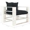 VidaXL Canapé palette de jardin avec coussins anthracite Bois 3052372