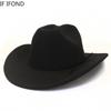 Winter Herbst Western Cowboy Hut Für Frauen Männer 8CM Birm Gentleman Jazz Caps Cowgirl Kirche Hüte sombreros de vaquero