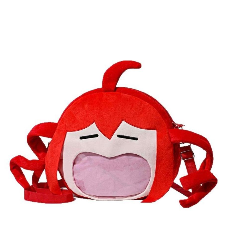 Kasane Teto Plüsch Rucksack Cosplay Cartoon Tasche Umhängetasche Schüler Pelz Tasche Transparenter Rucksack Schultasche Anime Requisite Weihnachtsgeschenk red