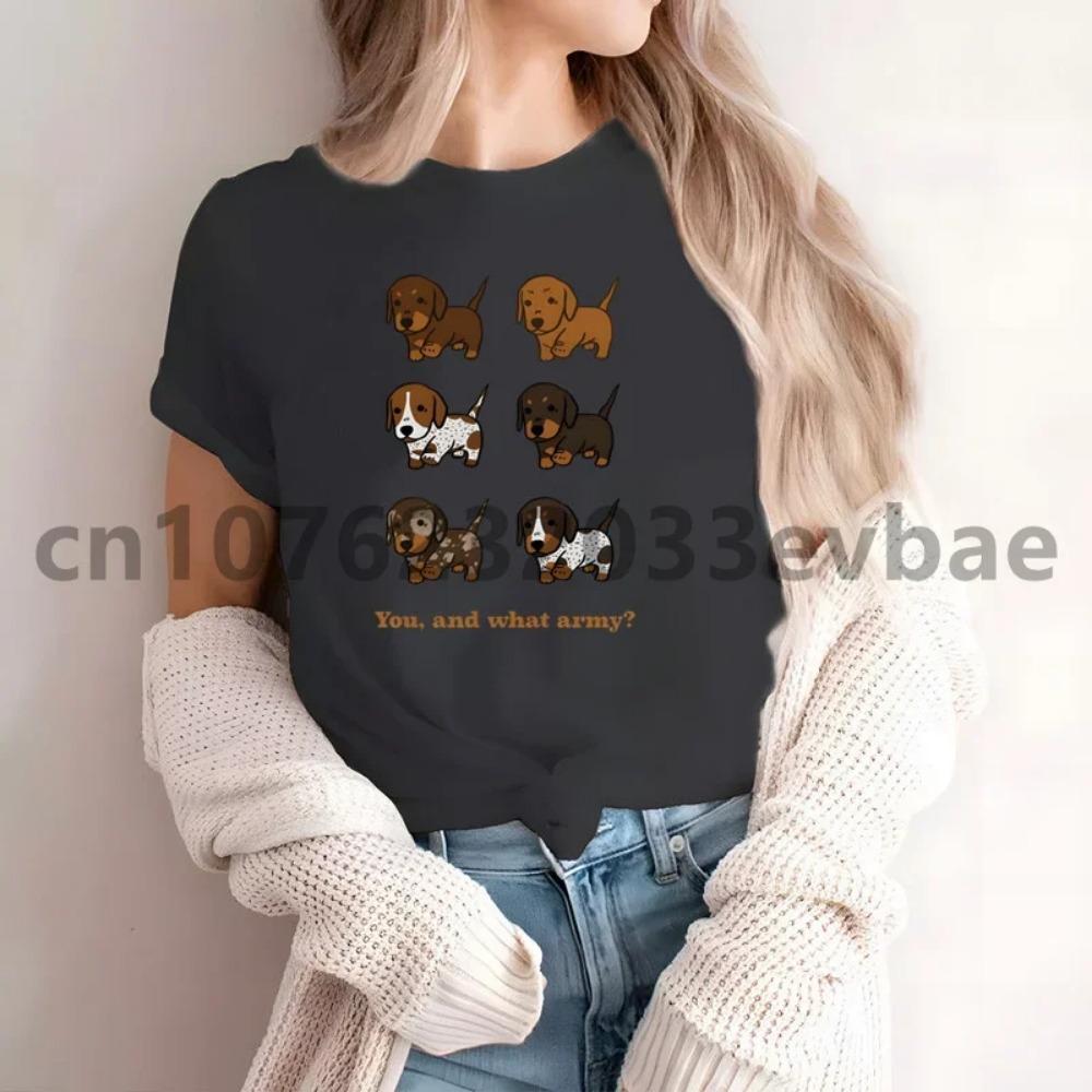 Dachshund Teckel Cute Dog Female Casual Printing Ladies Clothing High-end Short-sleeved T-shirt Women