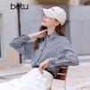 Betu Women's Vintage Plaid Long Sleeve Shirt