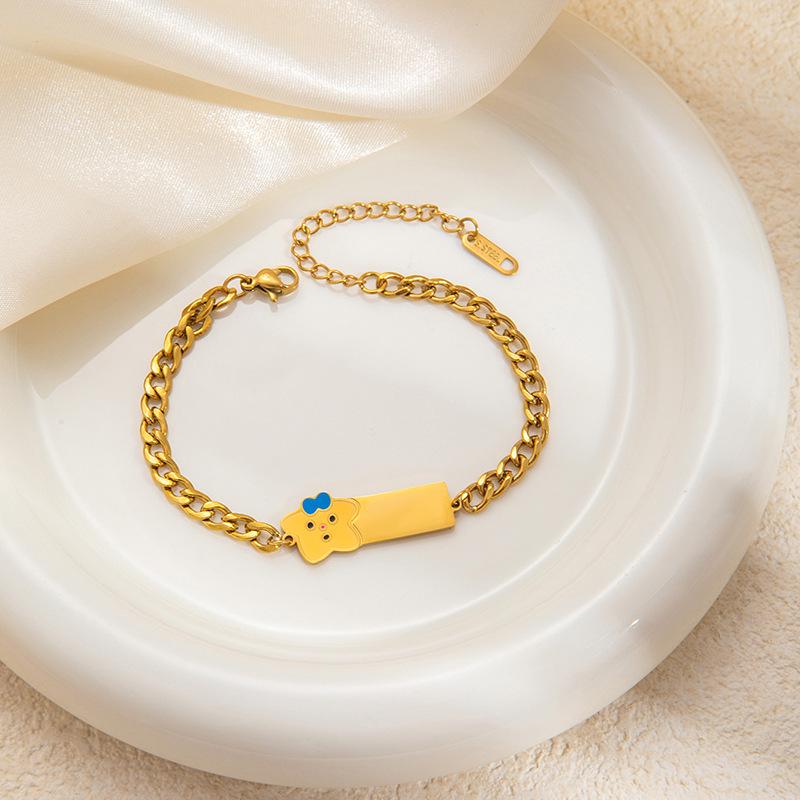 Stainless Steel Puppy Tag Bracelet: Stylish, Creative, and Versatile Light Luxury Jewelry