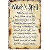 Krouterebs Witchs Spell Metal Tin Sign  Vintage Gothic Witchcraft Decor Poster with Antique Look  HeavyDuty Iron Wall Art Fo