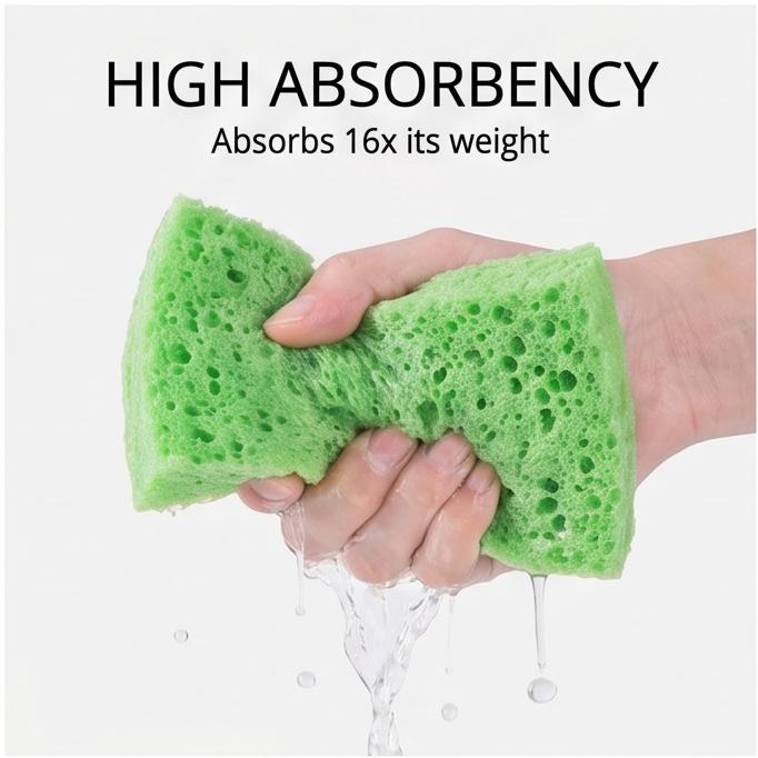 Multi-Layer Compressed Wood Pulp Dish Sponge Random Color Absorbent Easy-Clean Scouring Pad Drawer Storage Kitchen Cleaning Tool