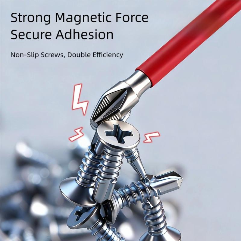 2Pcs High Strength Nonslip Drill Bit 6.35mm with Spring Loaded Feature Antislip for Electrician Tool Fastening