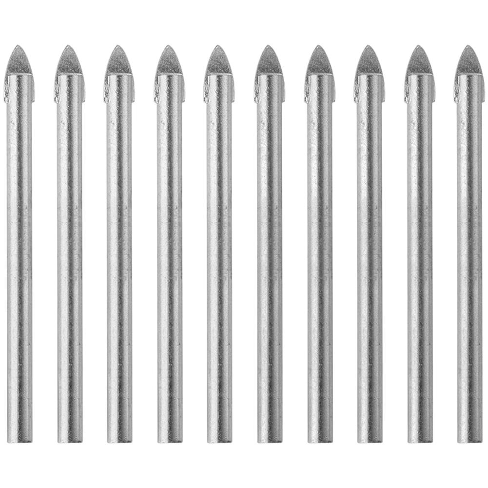 10pcs 6mm Glass Drill Bits Glass Hole Opener Alloy Triangular Drill Bits For Tiles Marble Mirrors Glass Drilling