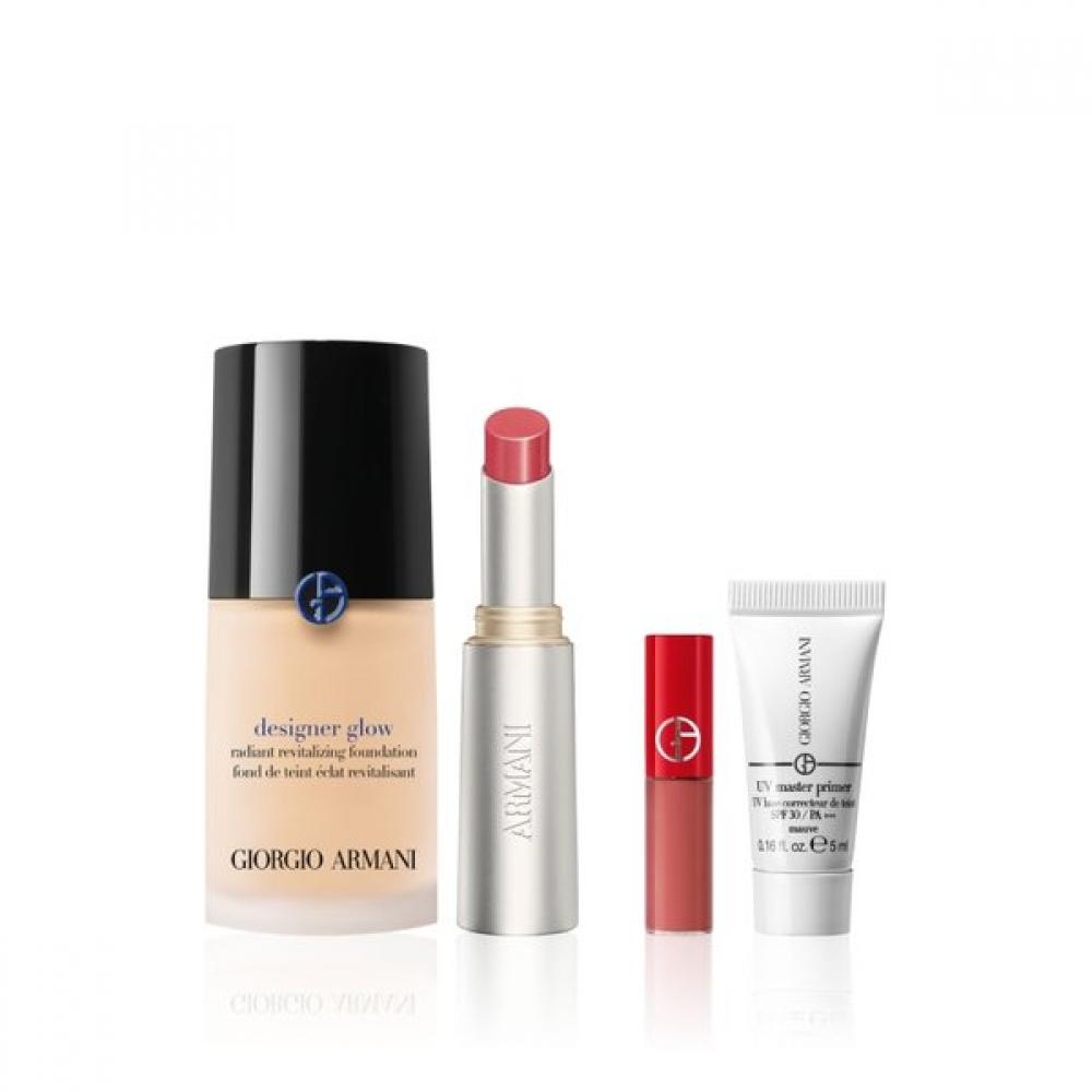 Armani Beauty Limited Designer Glow Foundation Lip Balm Set No. 1/(BEST) No. 32 Sugar