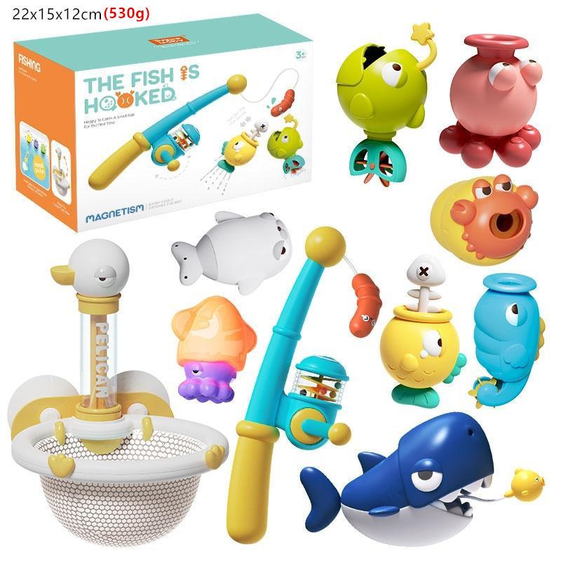 Marine Magnetic Fishing Toy Set For Kids Educational Bath Play