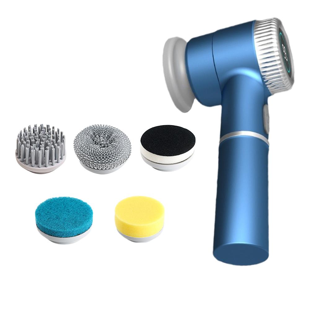 Wireless Electric Cleaning Brush Electric Spin Scrubbers with 5 Brush Heads Cordless Electric Scrubber Household Cleaning Gadget