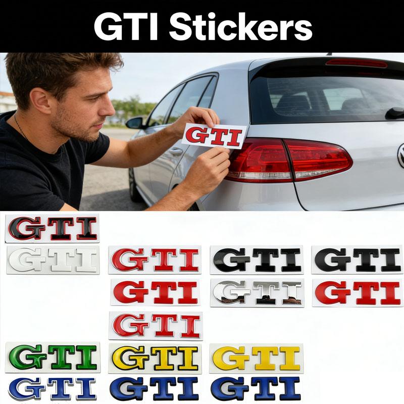 3D Metal GTI Badge Car Body Side Trunk Emblem Decal for VW Volkswagen Golf MK2 MK5 MK7 Polo Passat Jetta Tiguan T-Roc Bora CC fkrb5