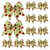 12PC Red and Green Christmas Polka Dot Bow Decorative Bow for Party Festive BowSet Xmas Wreath Holiday Elf Tree Garland Decora