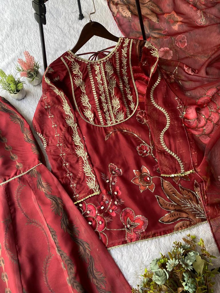 Women Designer Party Wear Soft Organza Salwar Suit Sharara Set Indian Ethnic Bollywood