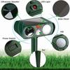 Ultrasonic Garden Cat Repeller 5 Modes USB or Solar Powered Cat Repeller with Ground Stake