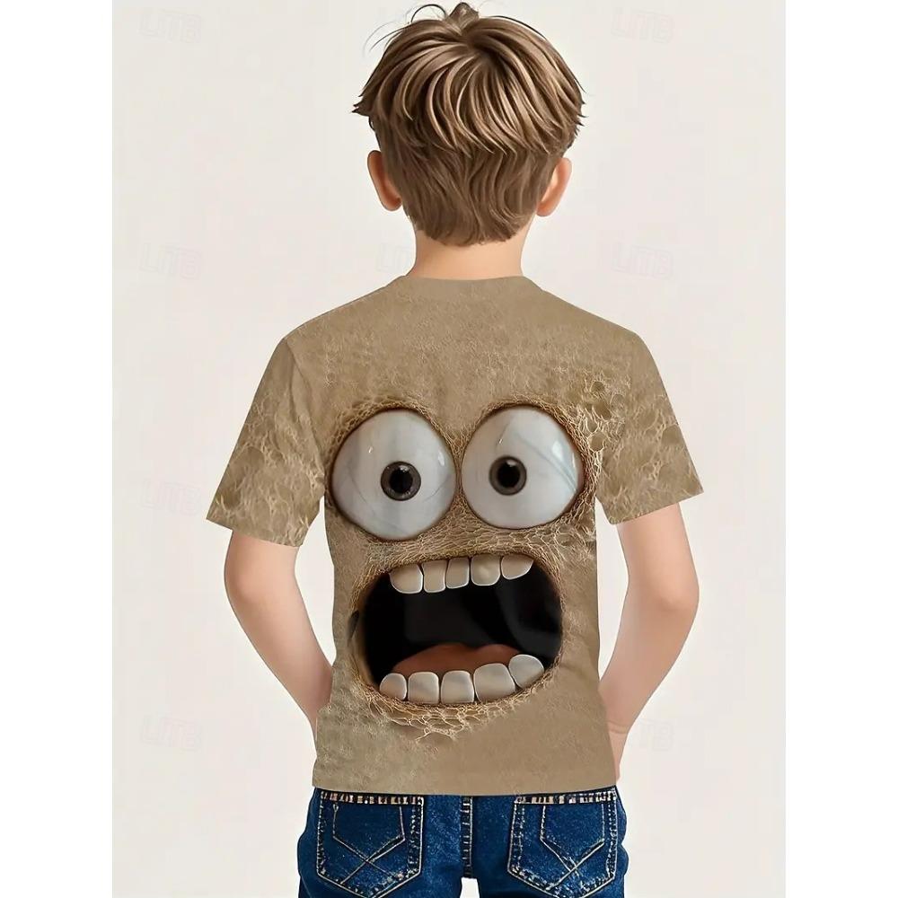 Unisex Boys' Graphic Playful Graphic Tee T Shirt Short Sleeve Summer Spring Sports Fashion Kids Crew Neck Outdoor Casual Daily
