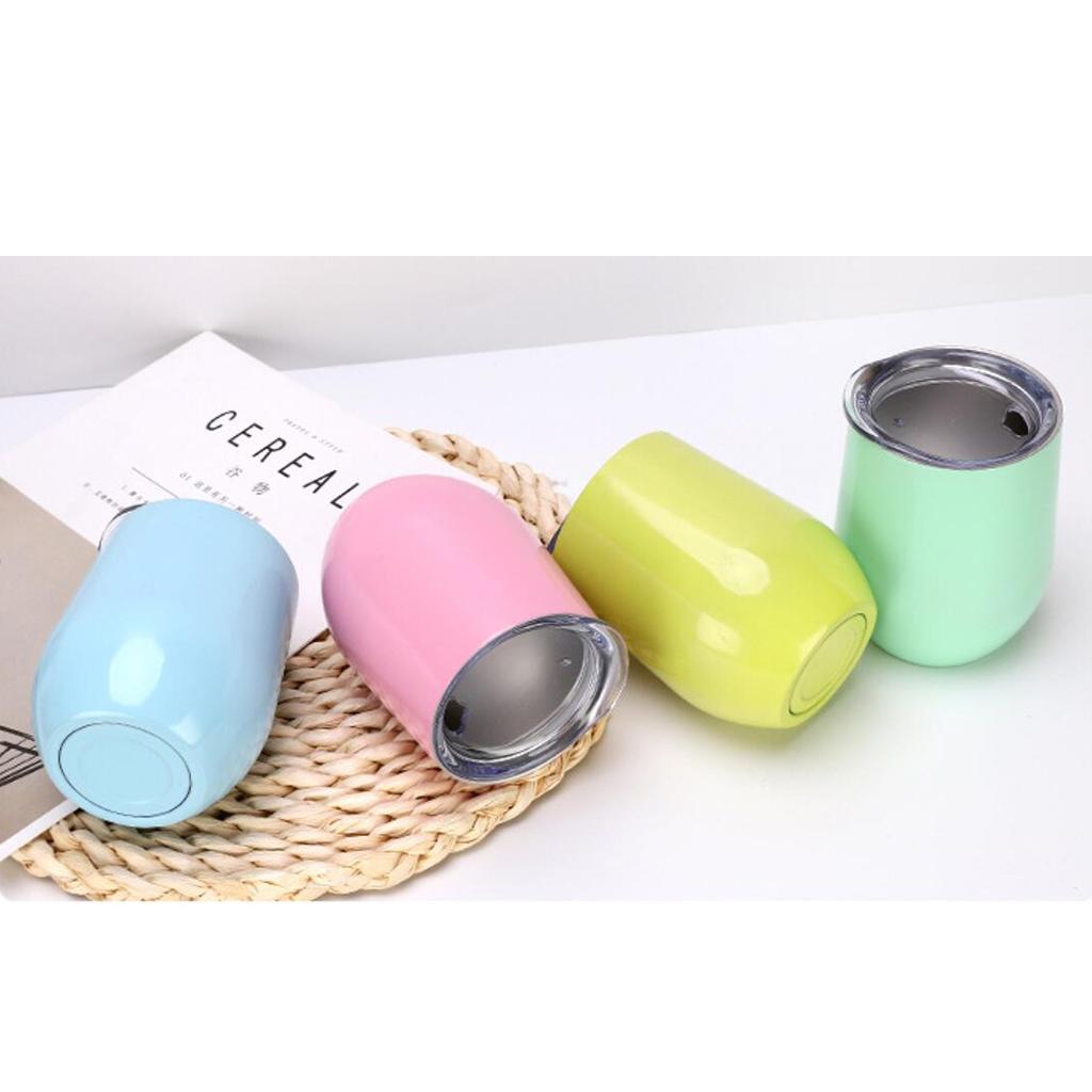 Stainless Steel Wine Tumbler Double Wall Insulated Drinking Cup with Lid for Outdoor Camping Picnic