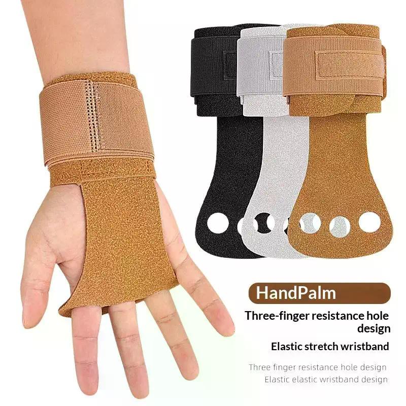 1Pair Gymnastics Grips Gym Pull-up Grip Strap Lifting Strap Palm Protection Wristbands Cowhide Gloves Sports Gloves