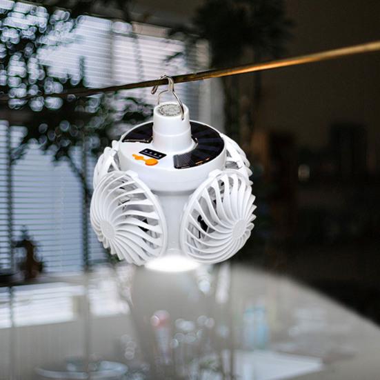 2-in-1 Folding LED Lantern Fan with Hook Dimmable Strong Airflow