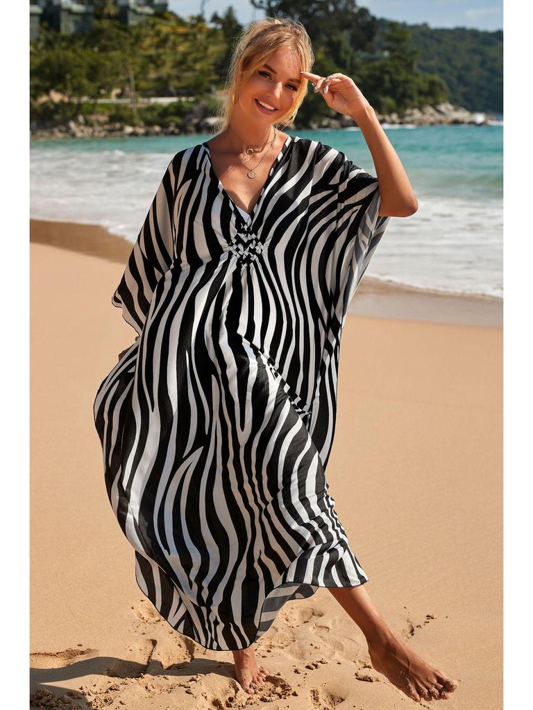 Vestido de Playa Holgado Estilo Europeo y Americano: Sobrecamisa de Talla Grande para Protección Solar y Vacaciones en la Playa