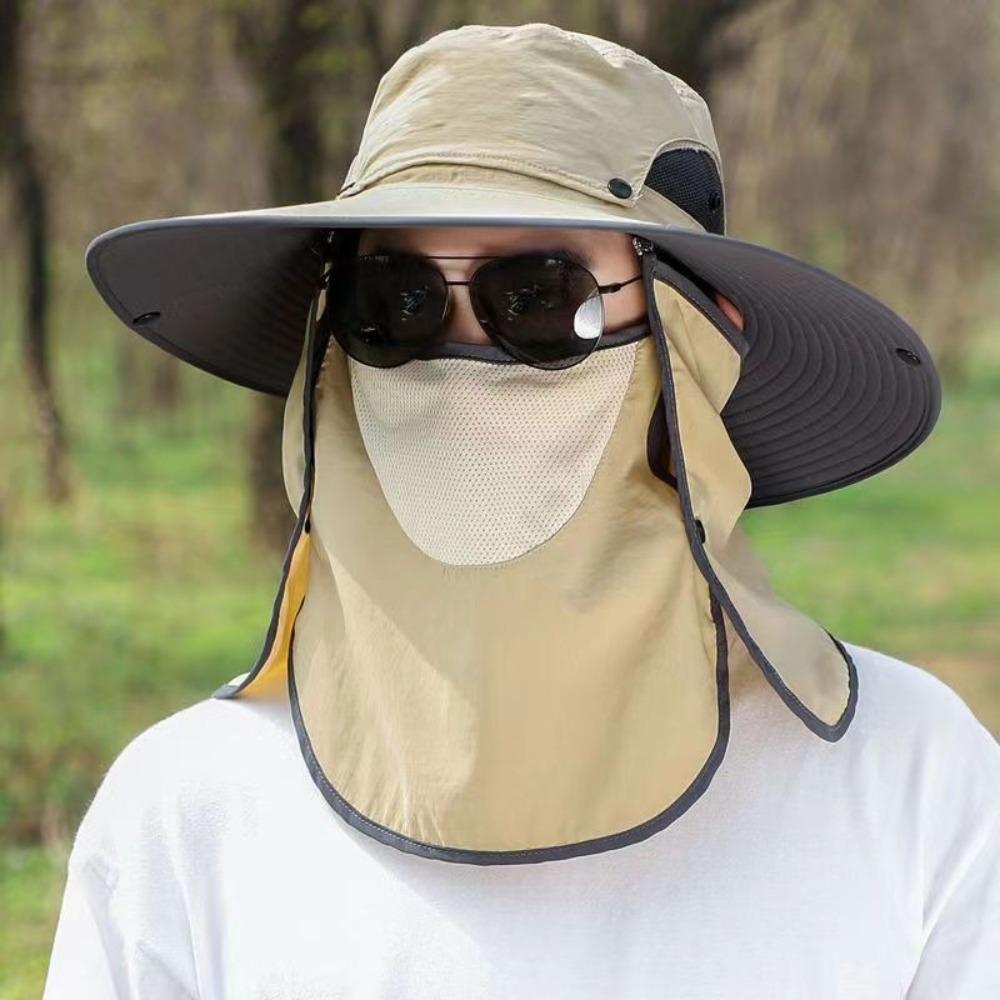 Breathable Beach Cap Face Neck Protection Sunscreen Hat New Bucket Hat  Women