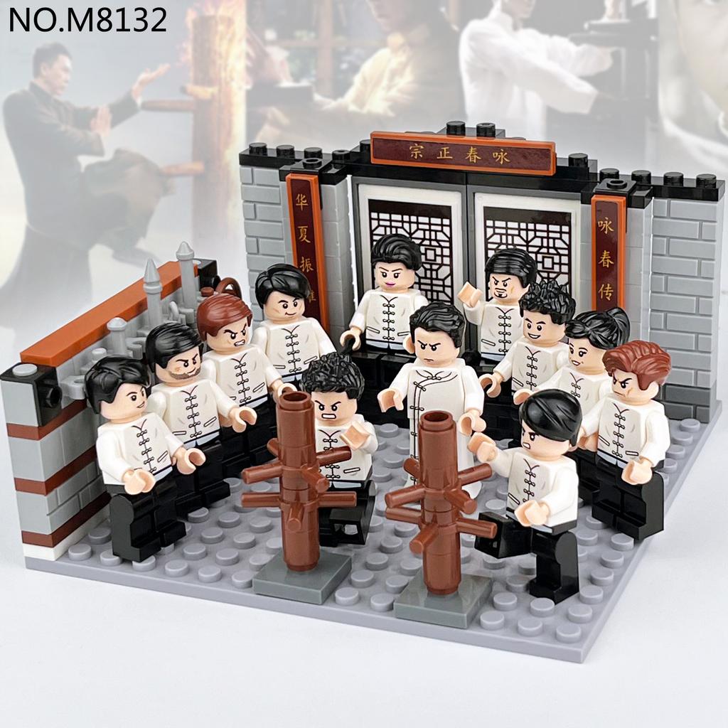 8132 Wushu Halle Wing Chun Kinder Zusammenbauen Kleinteile Baustein Spielzeug Grundplatte Cartoon Figur