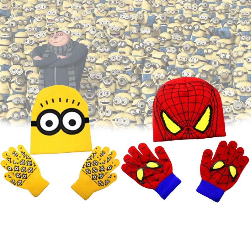 Cozy Winter Knit Kids Gloves And Hat Set Warm Fleece Lined For Toddlers