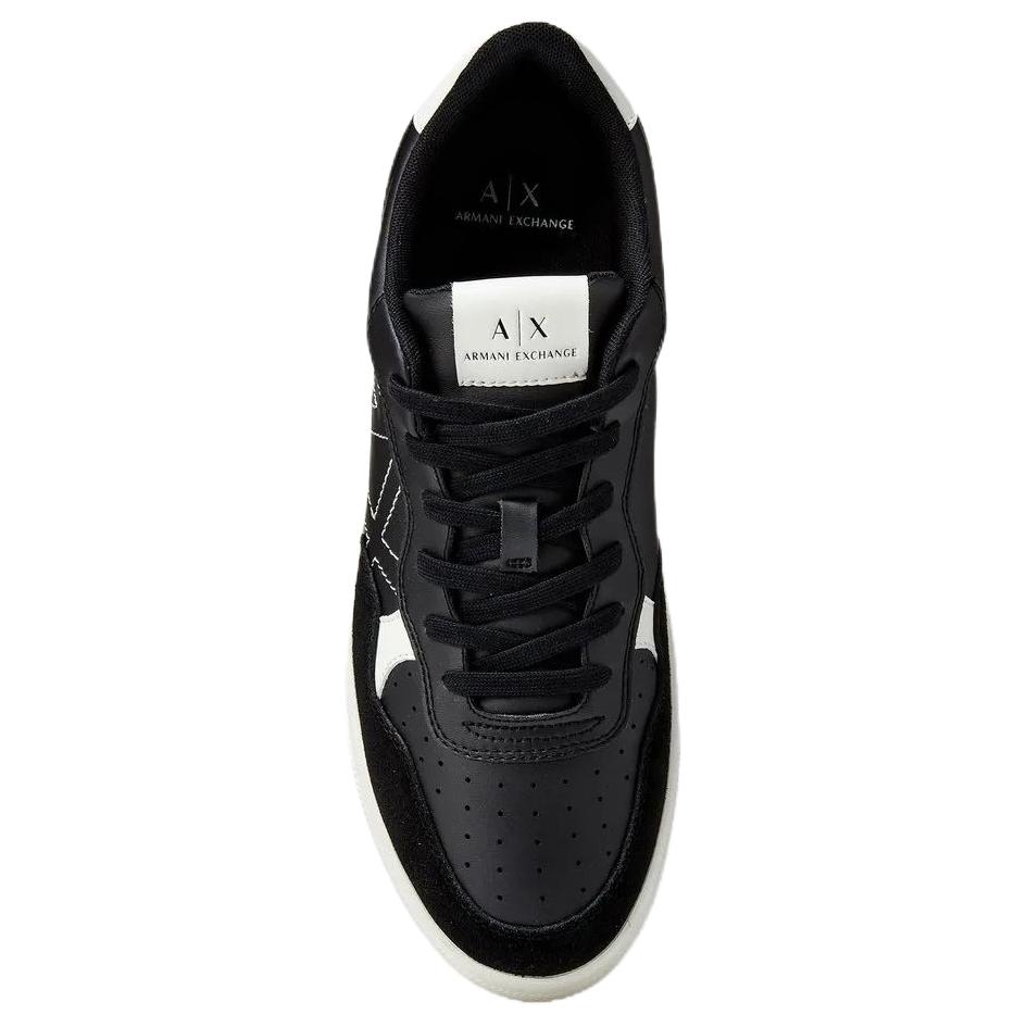 Armani Exchange Round Toe Flat Low Top Sneakers Men sneakers Black XUX148XV6011K001