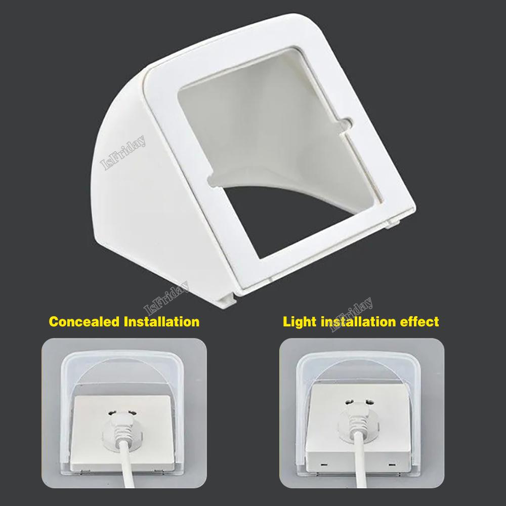 Caixa Tomada de Banheiro Exterior Caixa à Prova d'Água Proteção Tomada Interruptor Capa Protetora Plugue Elétrico Capa à Prova de Chuva