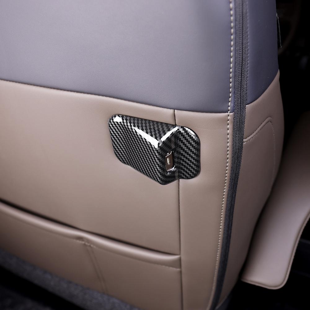 2PCS For KIA PV5 2025-2026 LHD Car Seat USB Charging Port Socket Frame Cover Decorative Protector Interior Styling Accessories