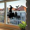 Halloween Witch and Window Clings, Static Glass Stickers, No-Glue Decals for Home Window and Shop Decor
