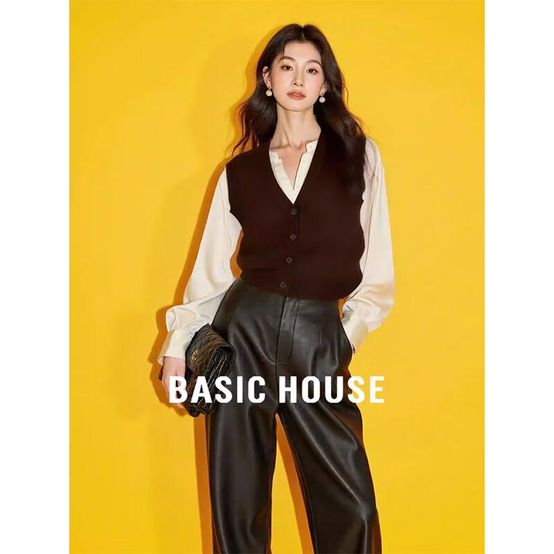 Базовый женский вязаный жилет Basic House с V-образным вырезом One Size