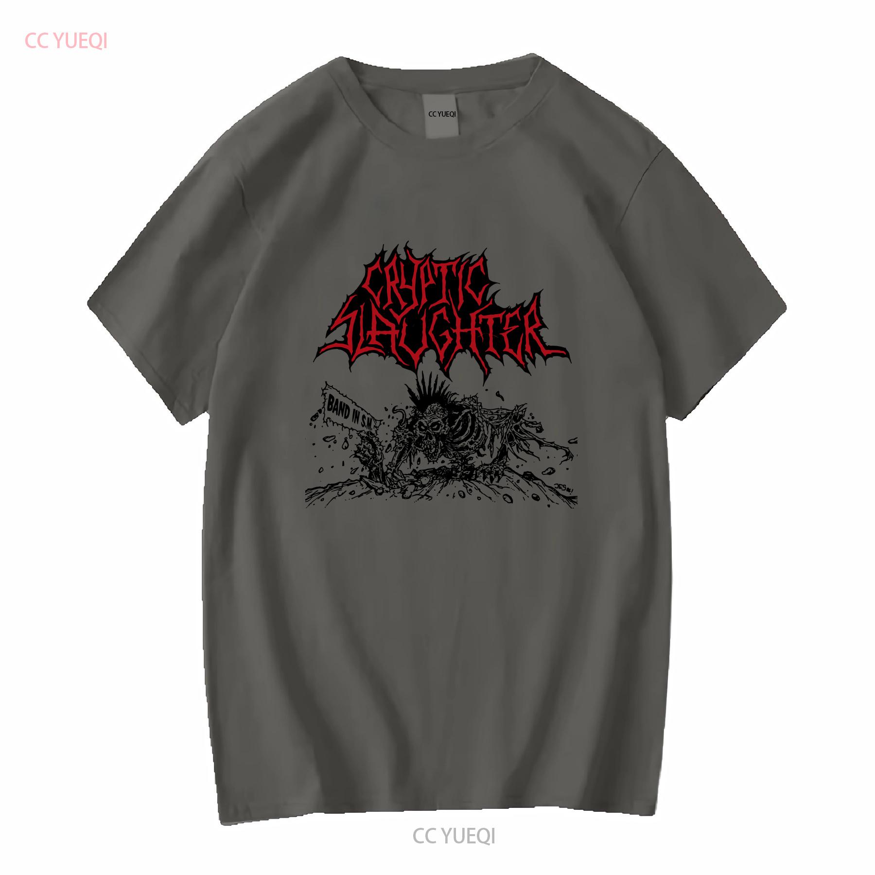 

CRYPTIC SLAUGHTER BAND Cotton White Size S to 5XL T Shirt AG1217 long sleeves vintage Washed Versatile Breathable homme Casual 4XL
