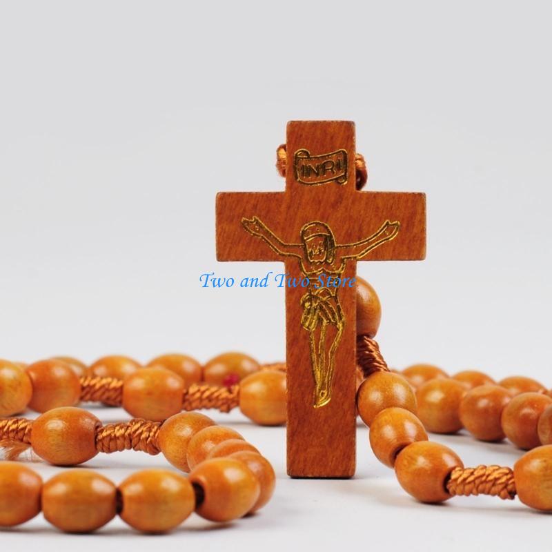 HX6F Smooth Bead Rosary Necklace Decoration for Trendy Adults and Teens чёрный
