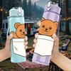 1PC Pocket Teddy Bear 750ml Color Plastic Sports Water Bottle Leakproof Flip Straw Lid Suitable for Sports Office Home Use