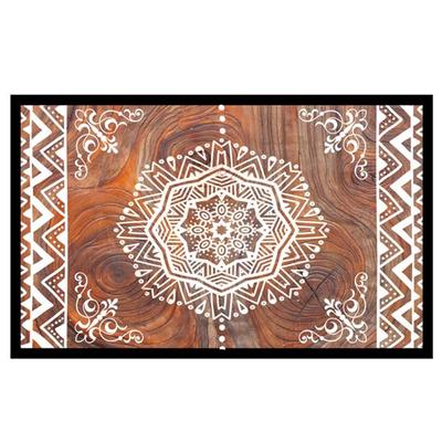 [Q9680] - Indoor Rug 'Boho' (mandala) Brown White - 60x40 Cm