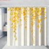 Watercolor Green Hanging Leaves Waterproof Shower Curtain For Bathroom Decor