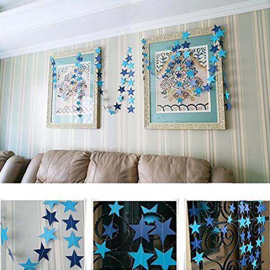4m Long Star String Paper Garland for Wedding Birthday Party Baby Shower Decor