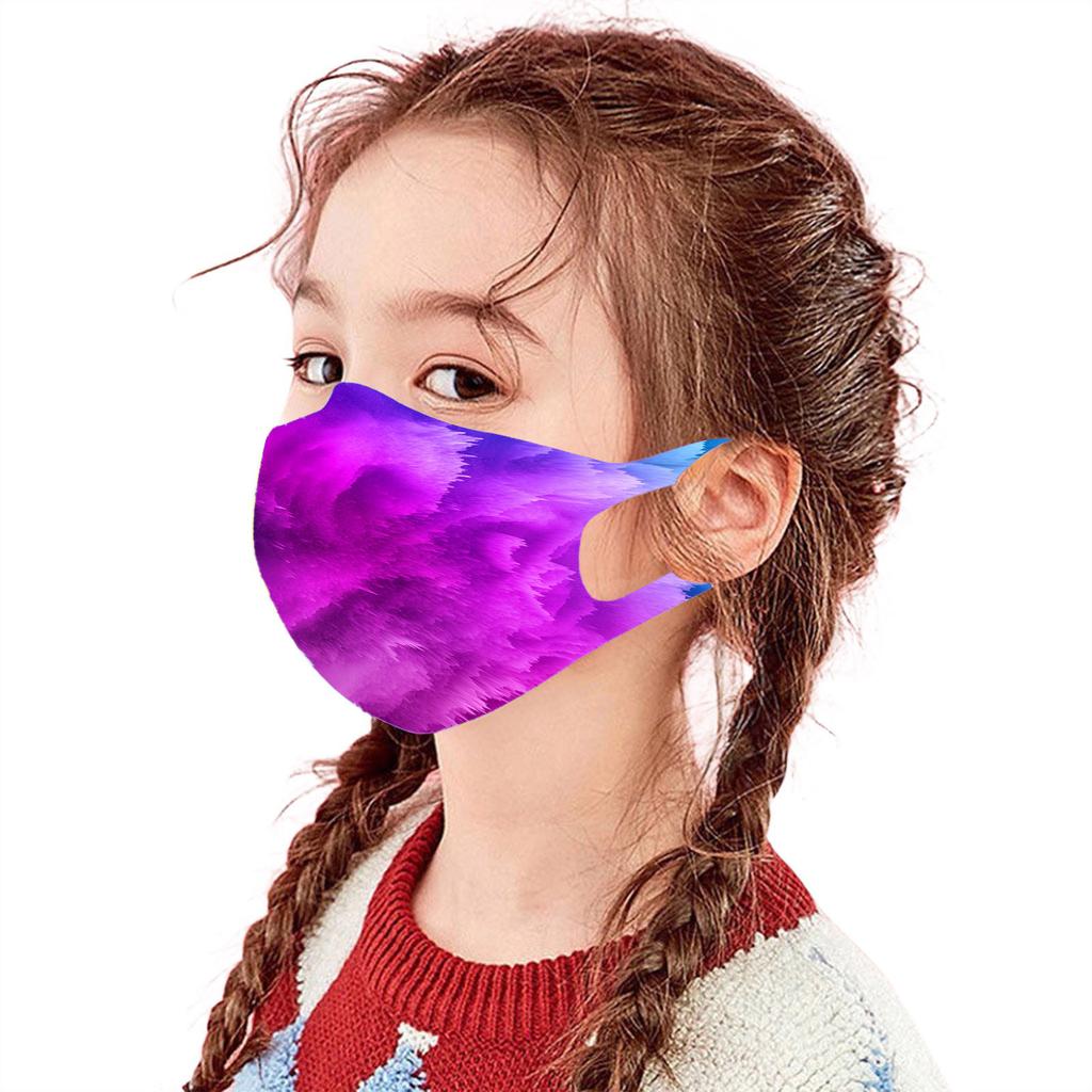 Kids Face Mask Ice Silk Print Breathable Face  For School Kids Outdoor, Fashion Washable Reusable Windproof Face Fabric